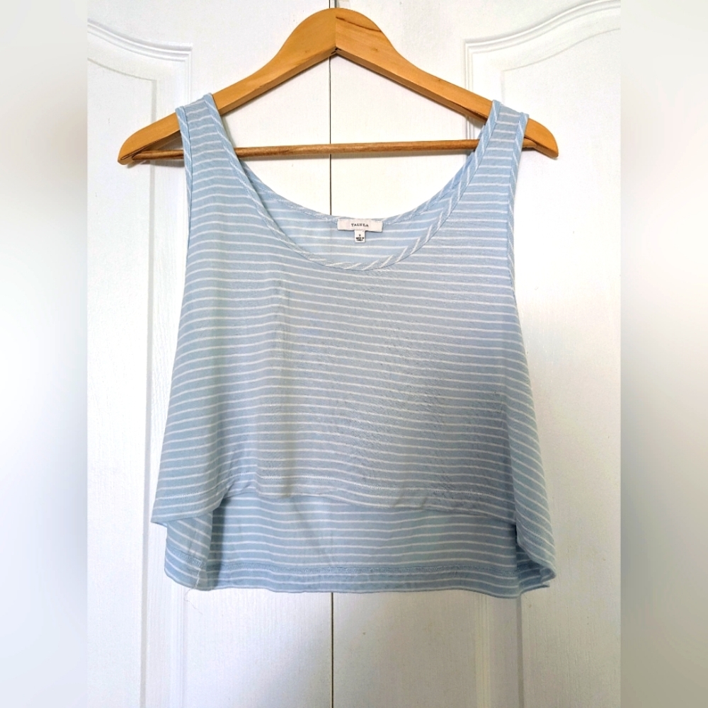 Aritzia Talula striped flowy cropped tank